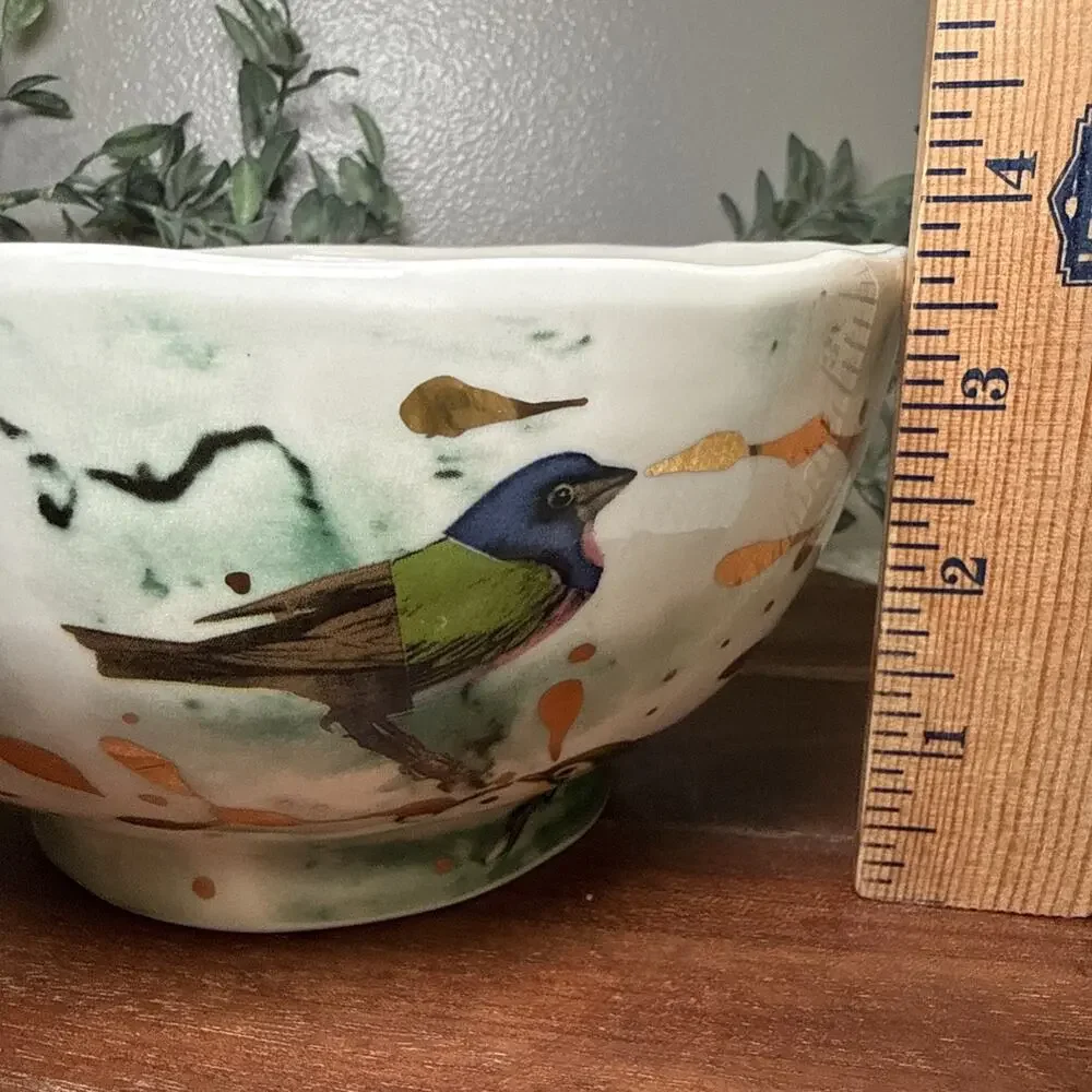 Anthropologie Rvan Hoffman Colorful Dreambirds 2015 Serving Bowl 7.5” Retired